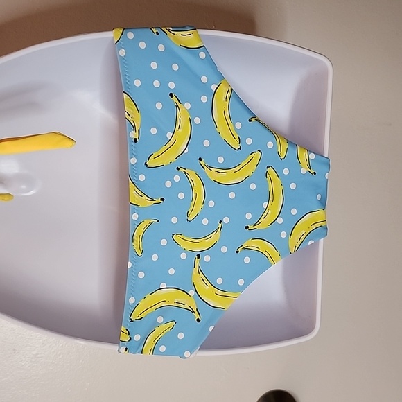 NWOT Shein, Banana Bikini, 2 Piece Set, Size Medium, Yellow and Blue - Picture 6 of 6